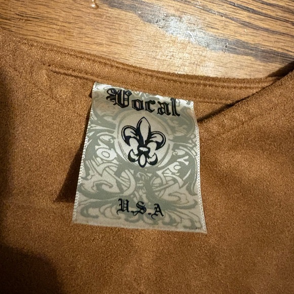 Vocal Rhinestone Strap Suede Tank-Top - Picture 3 of 7